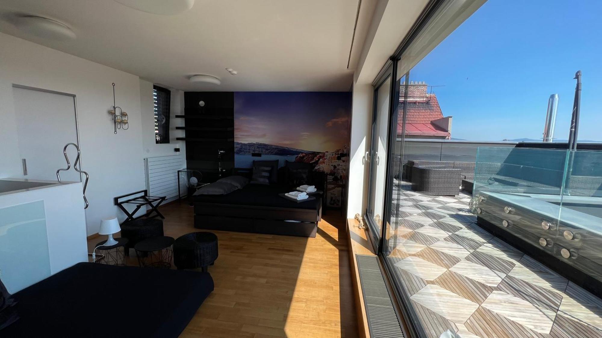 Apartment Se Saunou A Terasou S Vyhledem Na Brno